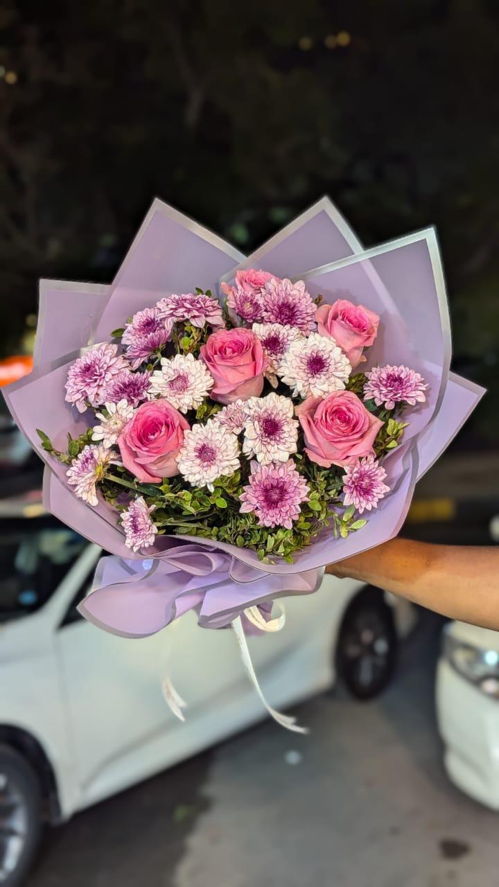 Chrysanthemum and Imported Roses Bouquet