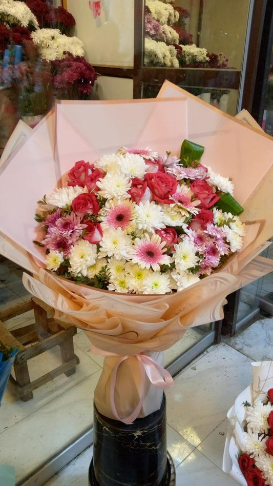 Chrysanthemum, Gerbra and Roses Bouquet.
